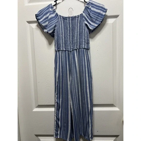 Japna Kids Girls One Piece Jumper Romper Size 10 Navy Blue & White - Picture 3 of 8